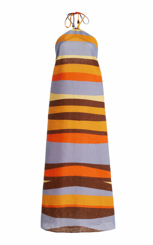 Cala de la Cruz - Luna Strapless Linen Maxi Dress - Stripe Cover