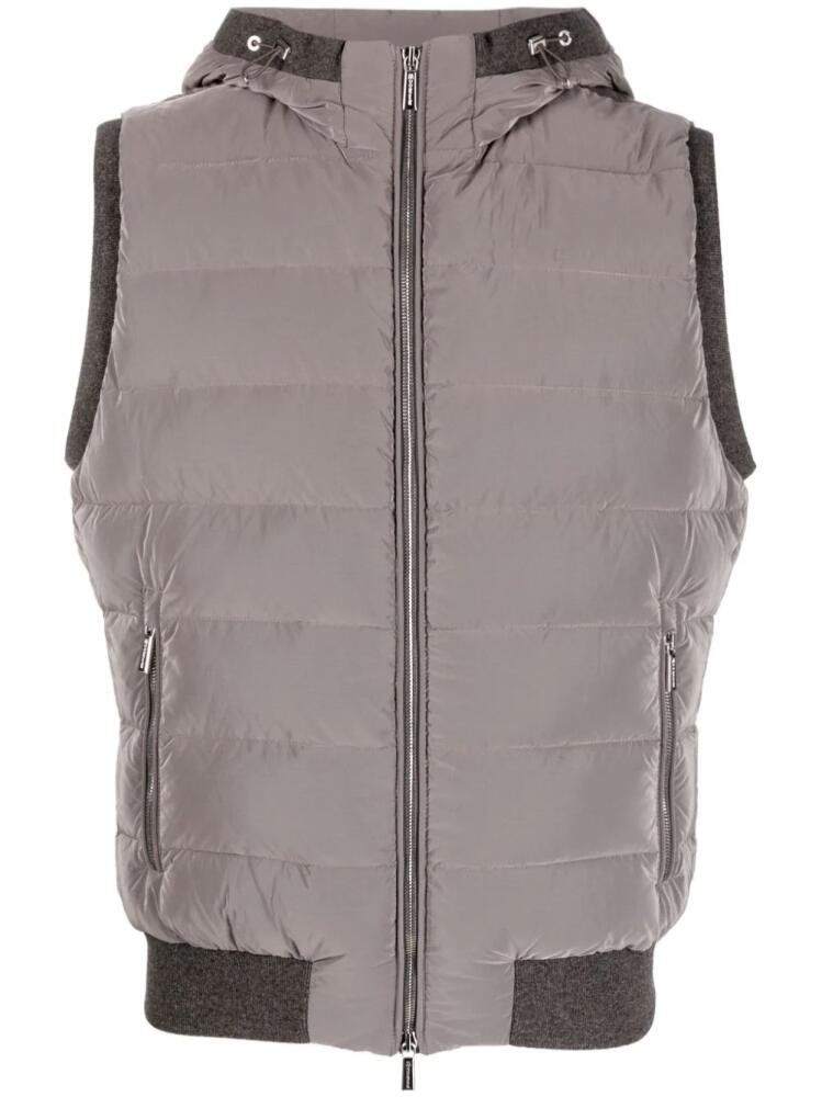 Moorer hooded padded gilet - Grey Cover