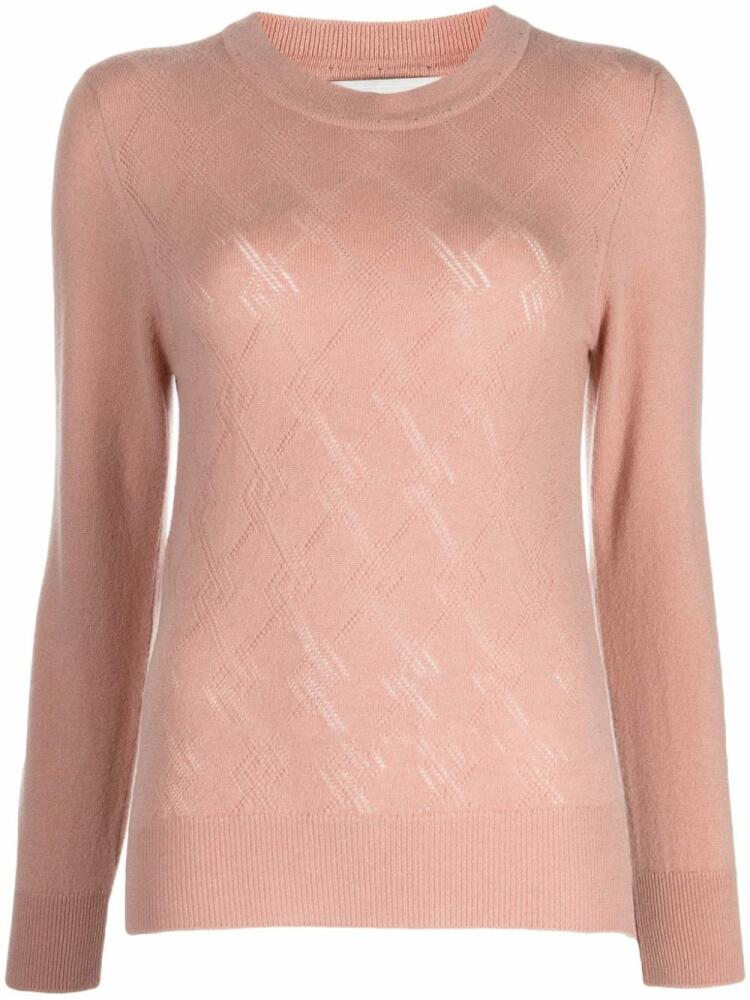 Pringle of Scotland pointelle-argyle knit cashmere jumper - Pink Cover