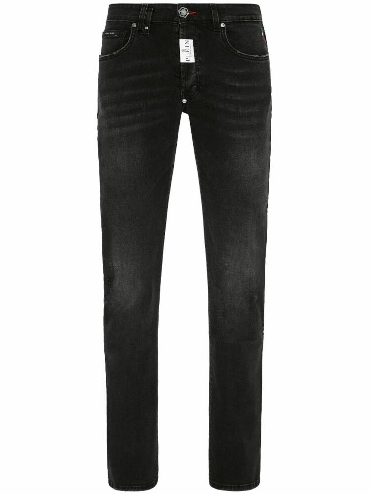 Philipp Plein Supreme logo-plaque slim-cut jeans - Black Cover