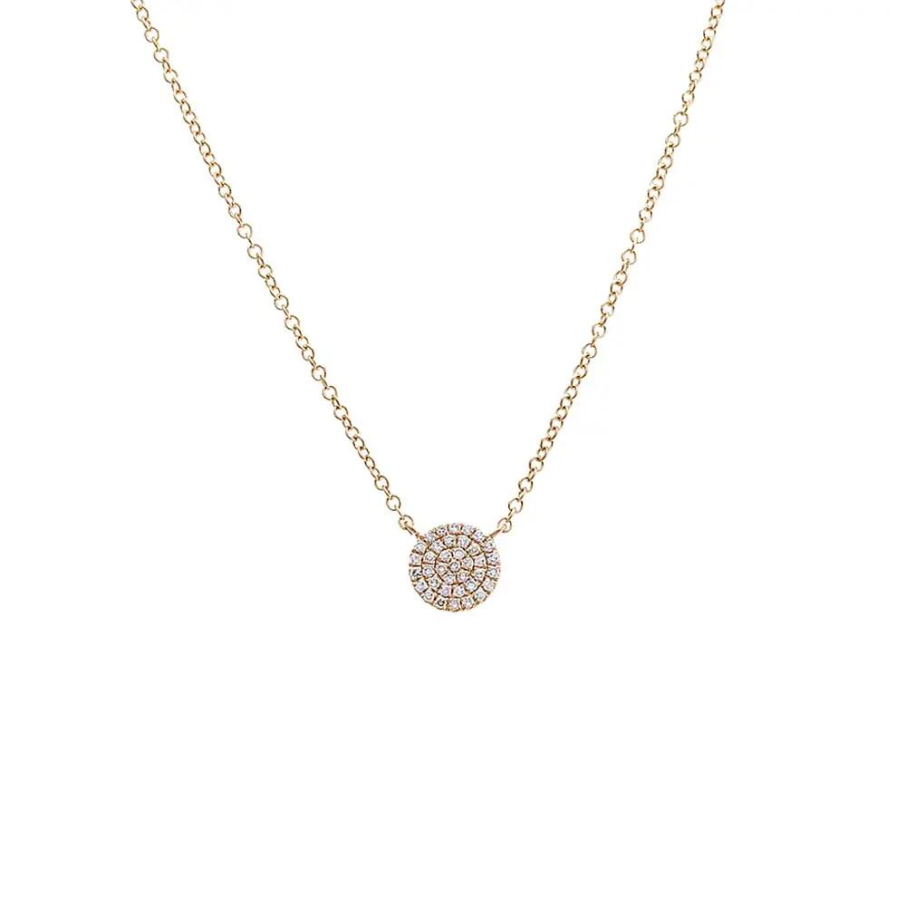 BY ADINA EDEN Diamond Pave Disc Pendant Necklace 14K in 14K Gold Cover