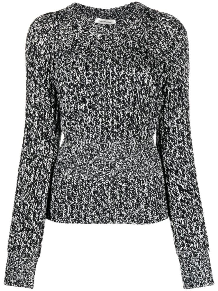 There Was One mélange effect virgin wool jumper - Black Cover