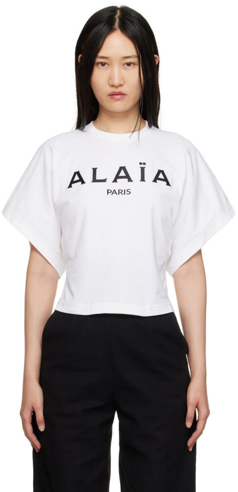 ALAÏA White Printed T-Shirt Cover