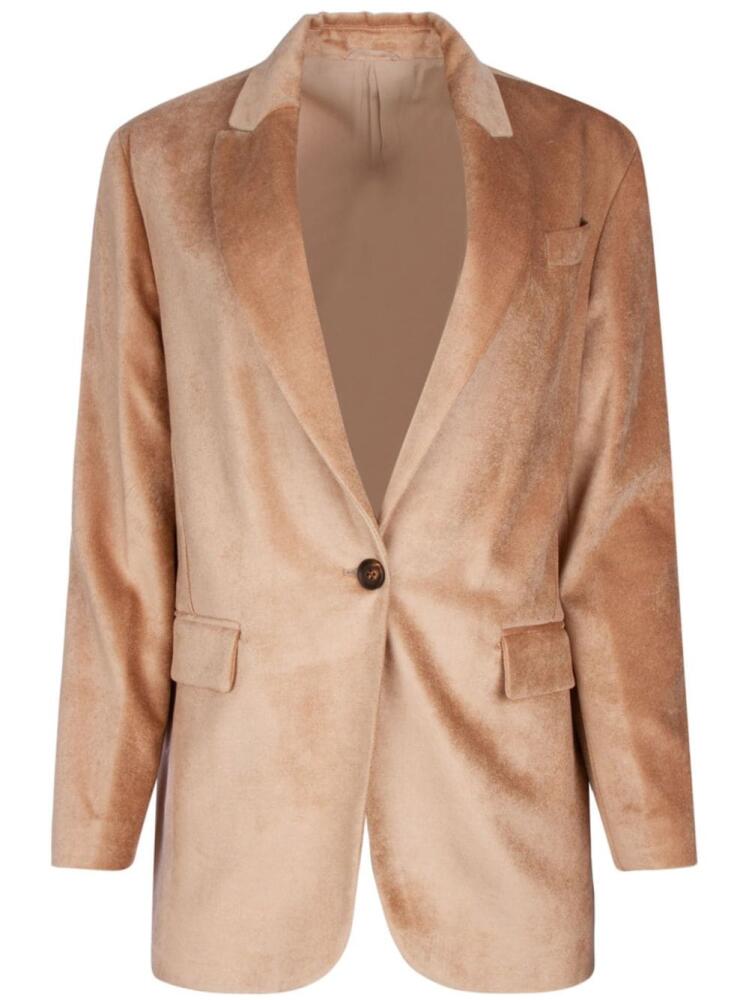 Brunello Cucinelli velvet blazer - Neutrals Cover