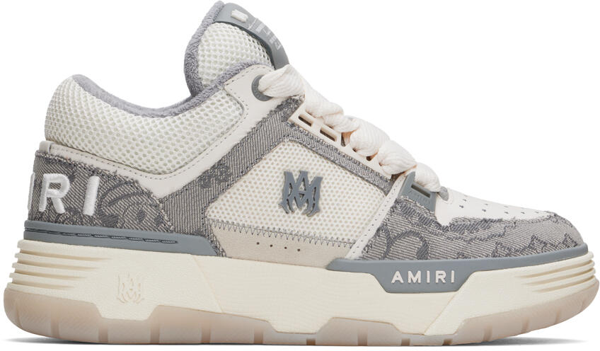 AMIRI Gray & Off-White Bandana Denim MA-1 Sneakers Cover