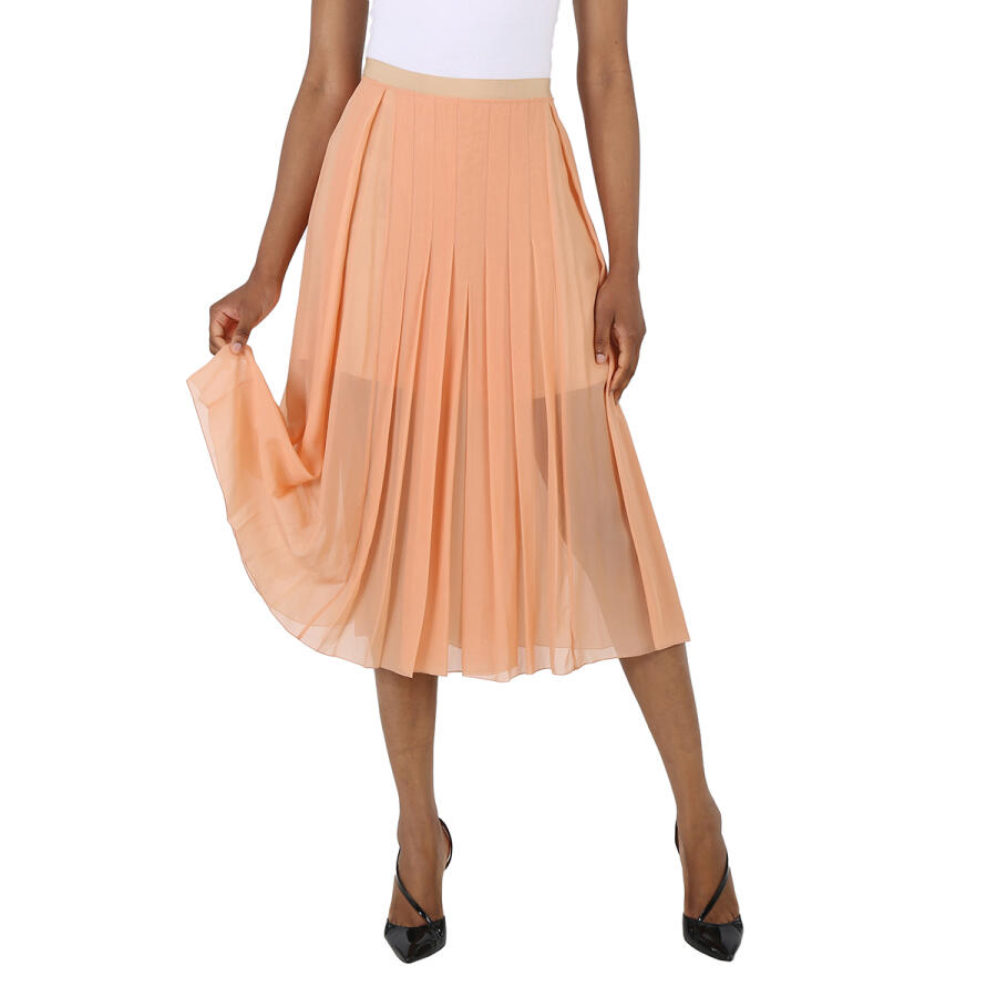 Chloe Ladies Dusty Coral Pleated Midi Skirt Cover