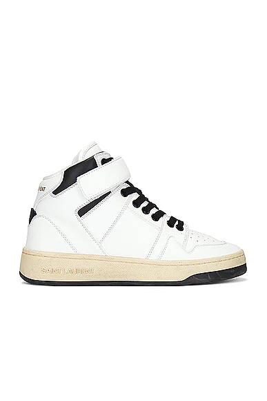 Saint Laurent Lax Mid Top Sneaker in White Cover