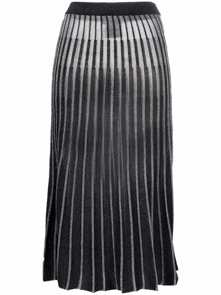 Stella McCartney metallic-threaded pleated skirt - Black Cover