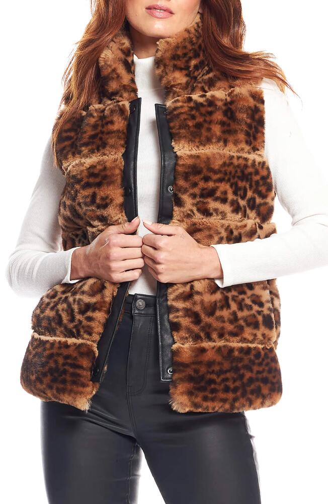 DONNA SALYERS FABULOUS FURS Posh Faux Fur Puffer Vest in Leo Cover