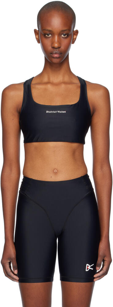 District Vision Black Twin Layer Medium Support Sport Bra Cover