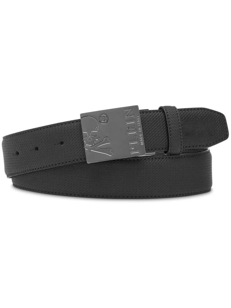 Philipp Plein logo-plaque leather belt - Black Cover