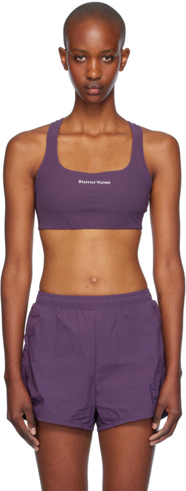 District Vision Purple Twin Layer Medium Support Sport Bra Cover