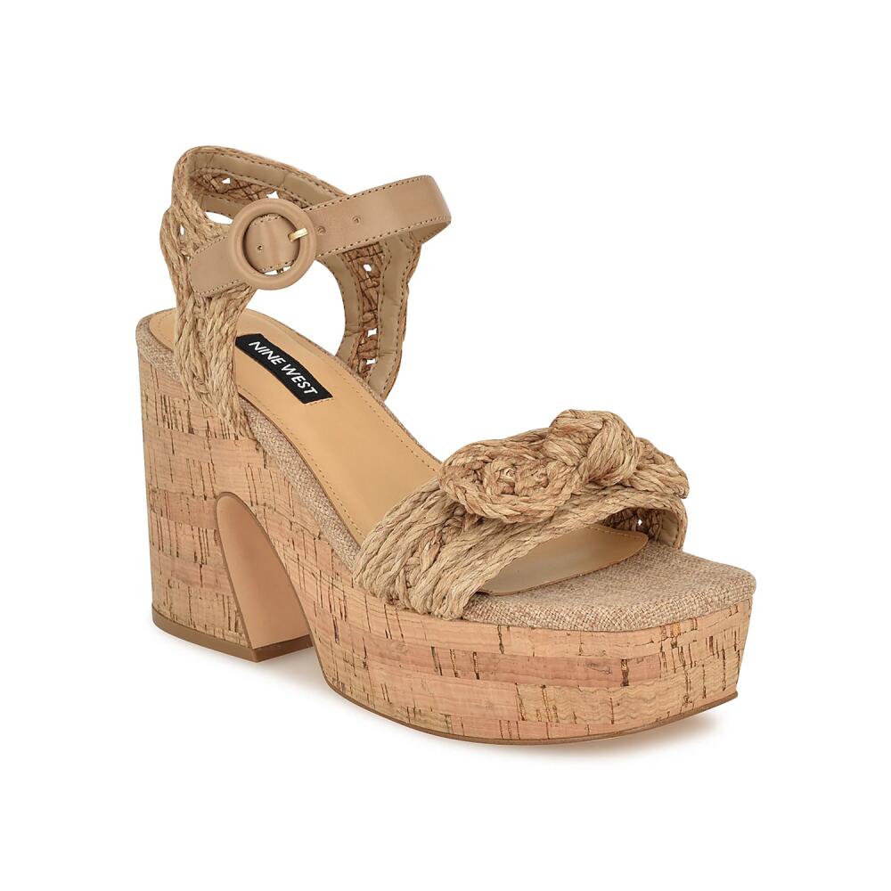 Nine West Comiele Platform Sandal | Women's | Dark Natural Cover