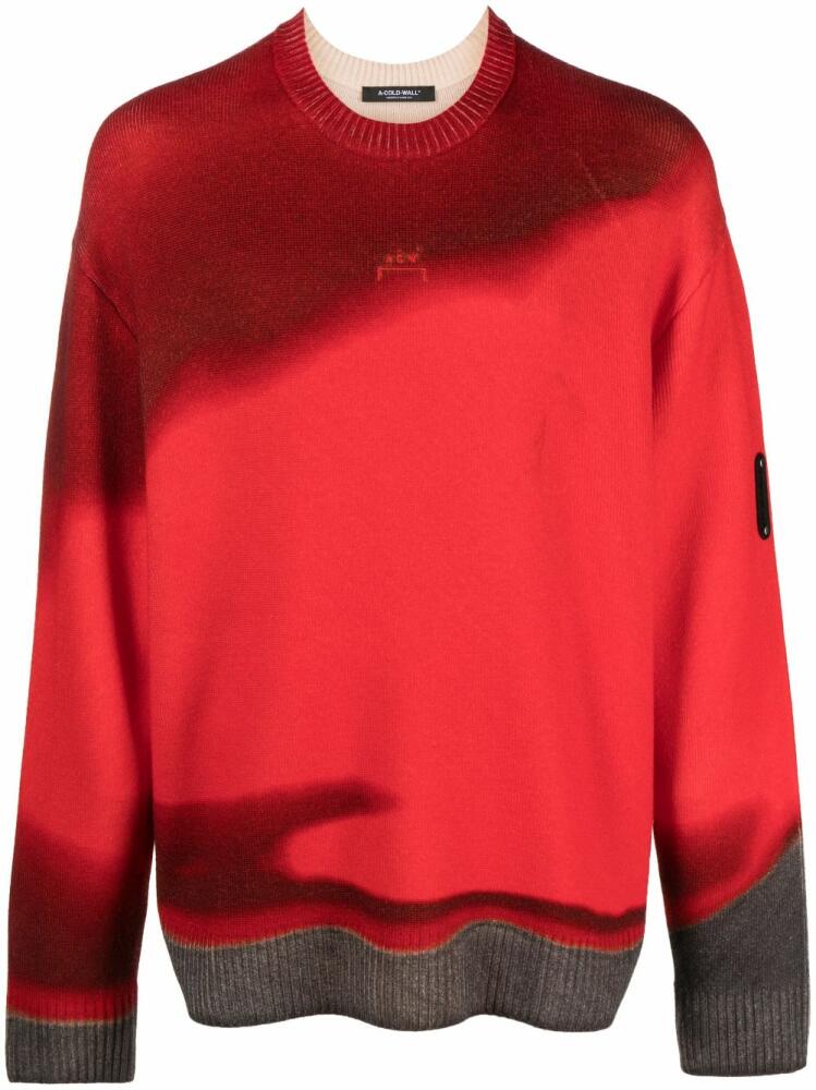 A-COLD-WALL* gradient-effect wool jumper - Red Cover