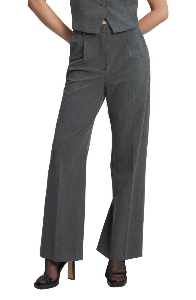 Bardot Pleated Pinstripe Straight Leg Pants in Grey Stripe Cover