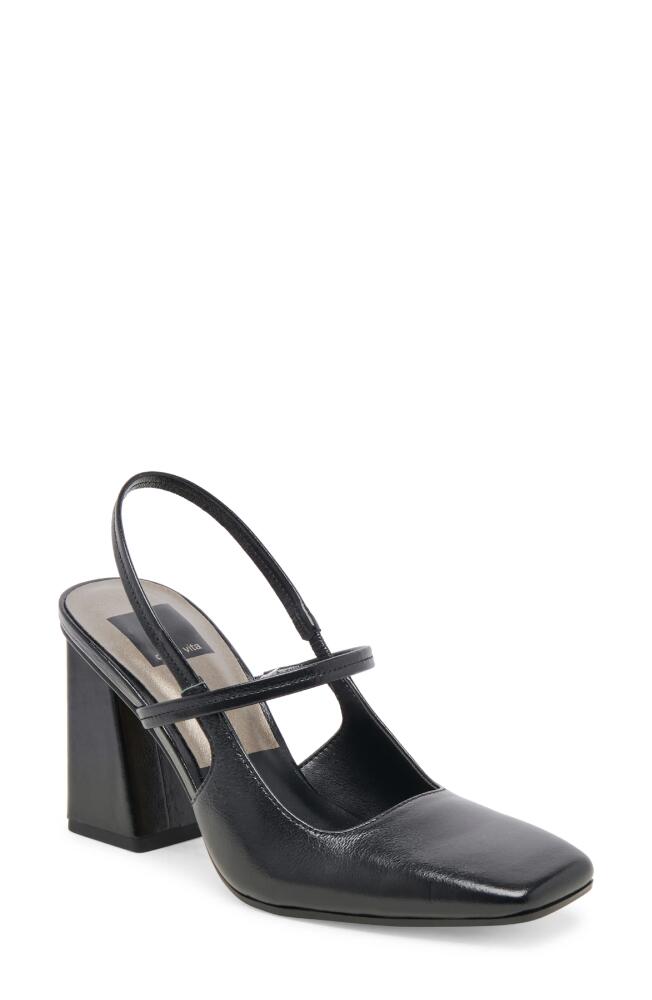 Dolce Vita Soyer Slingback Mary Jane Pump in Midnight Crinkle Patent Cover