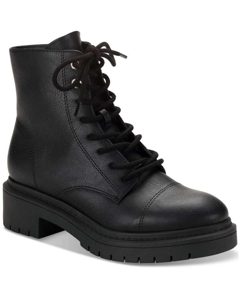 Style & Co Women's Zaharaa Platform Lace-Up Boots, Created for Macy's - Black Sm Cover