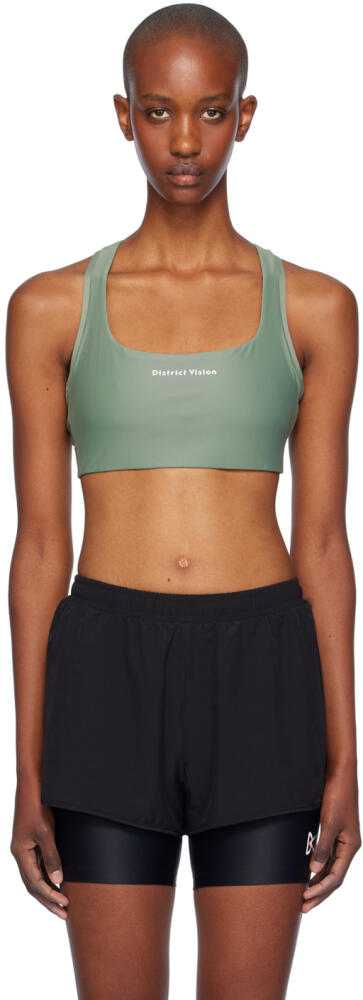 District Vision Green Twin Layer Medium Support Sport Bra Cover