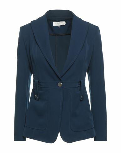 L' Autre Chose Woman Blazer Midnight blue Polyethylene, Elastane Cover