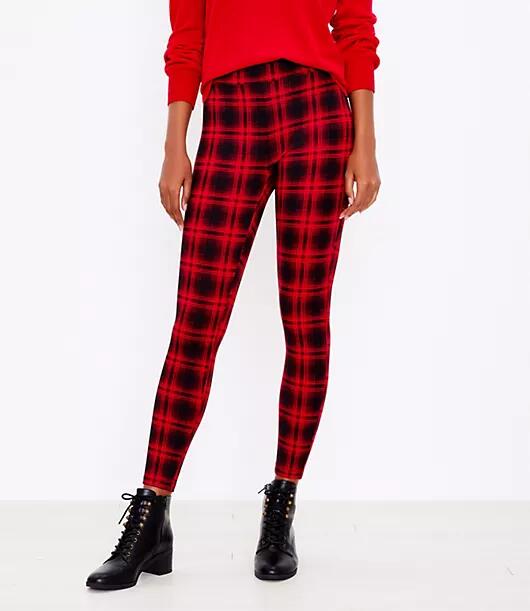 Loft Tall Buffalo Plaid Ponte Leggings Cover