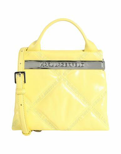 Karl Lagerfeld K/kross Debossed Sm Top Handle Woman Handbag Yellow Bovine leather Cover