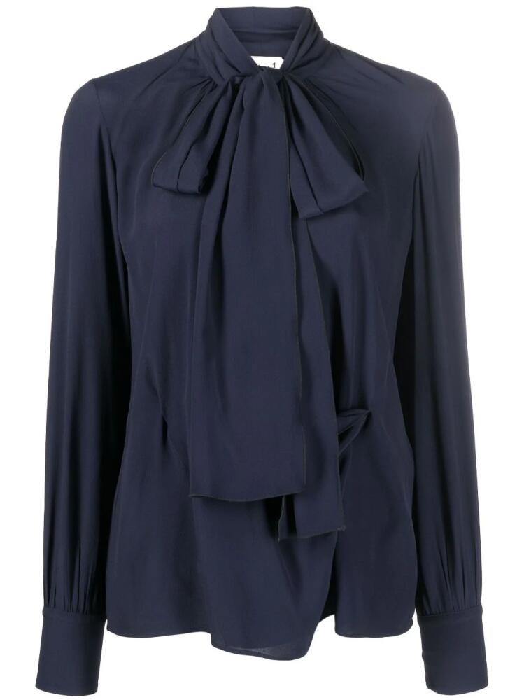 Nº21 draped pussy-bow blouse - Blue Cover