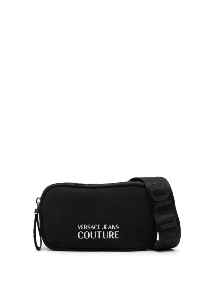 Versace Jeans Couture logo-lettering zipped crossbody bag - Black Cover