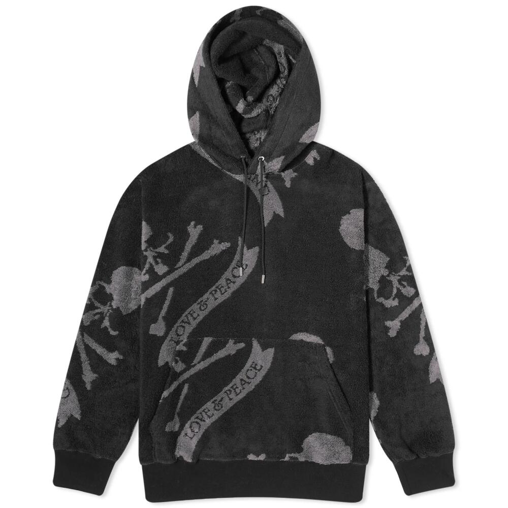 MASTERMIND WORLD Men's Terry Cloth All Over Skull Hoodie in Black/Charcoal Cover