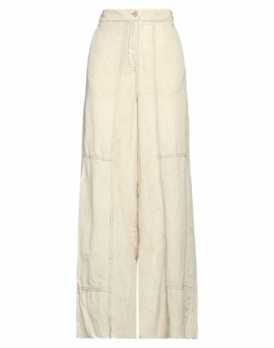 Masnada Woman Pants Light grey Cotton, Linen, Polyamide Cover