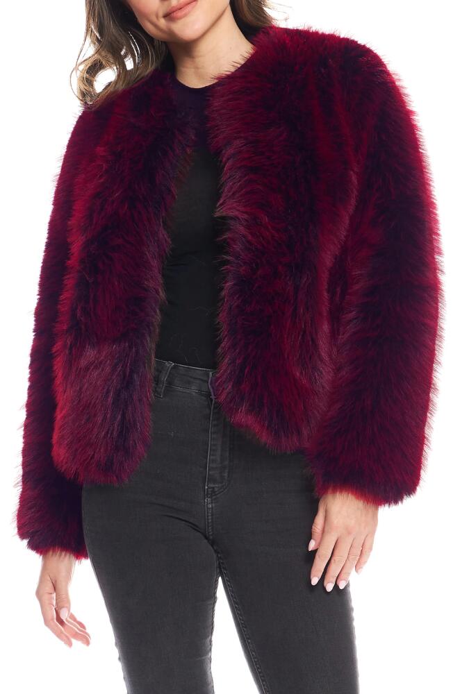 DONNA SALYERS FABULOUS FURS Happy Hour Faux Fur Jacket in Merlot Cover