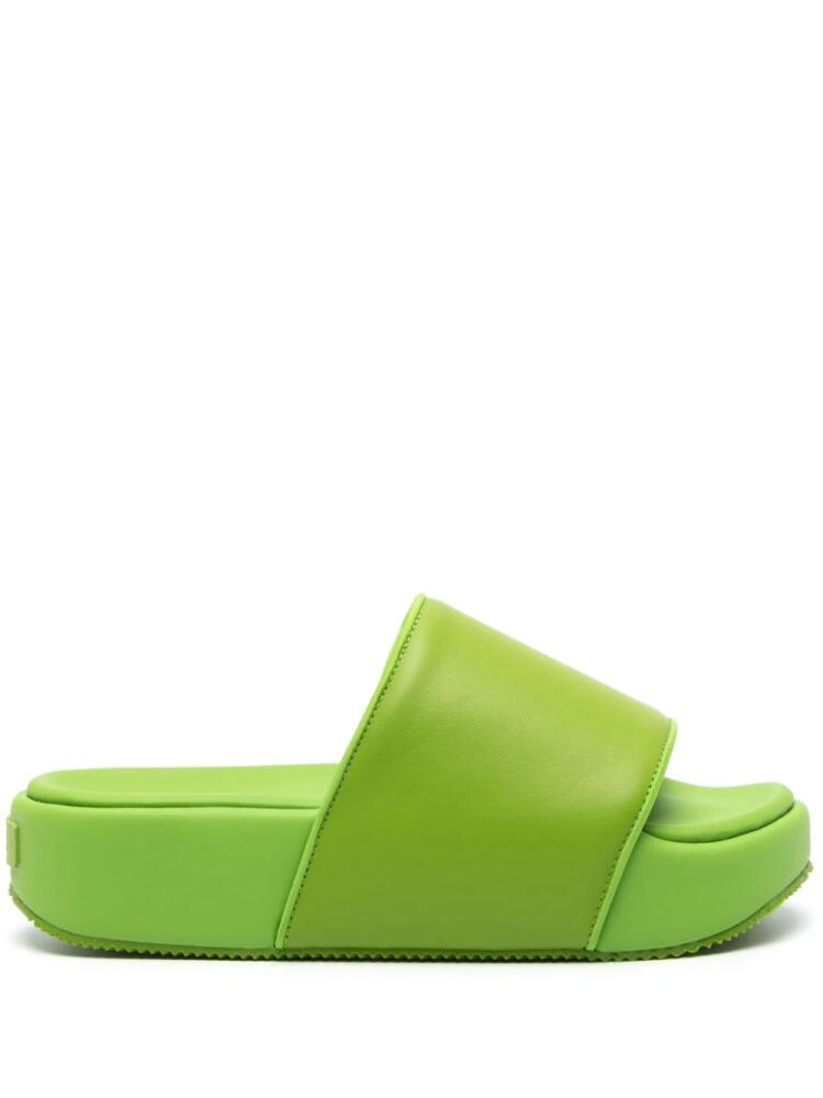 Y-3 flatform square-toe slides - Green Cover