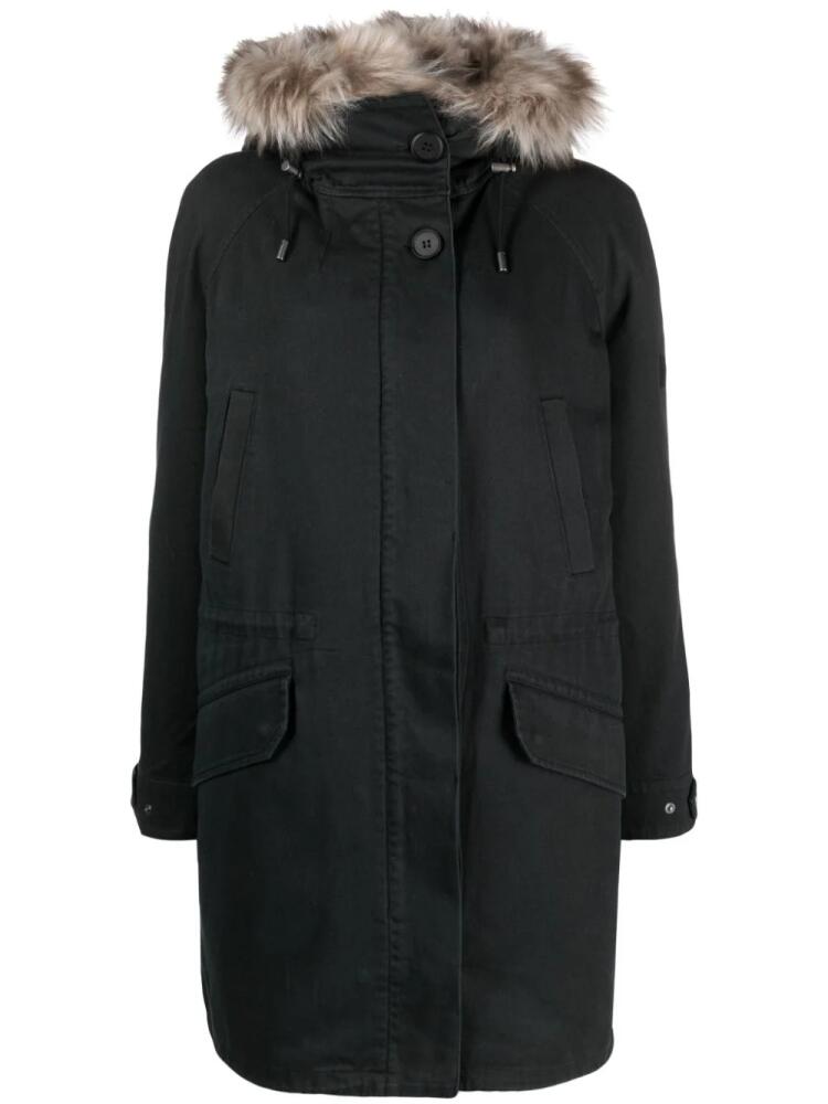 Yves Salomon shearling-trim gabardine parka - Black Cover