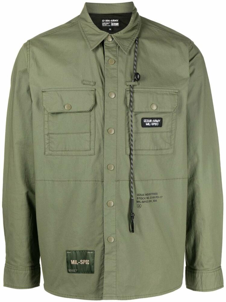 izzue Izzue Army patch-pocket shirt - Green Cover