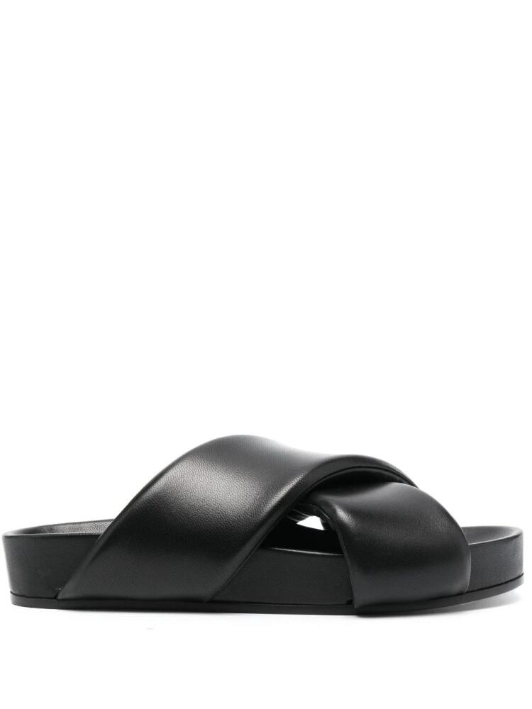 Jil Sander crossover-strap leather sandals - Black Cover