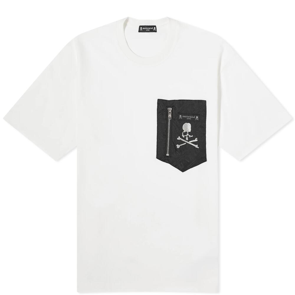 mastermind JAPAN Men's Zip Pocket T-Shirt in White Cover