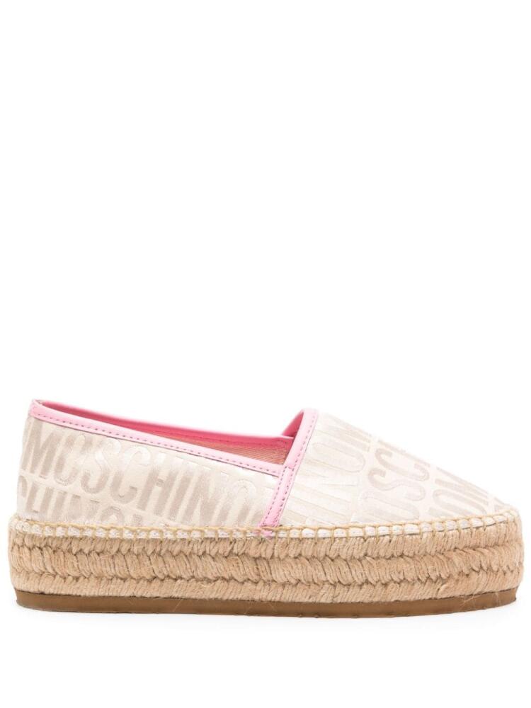 Moschino logo-jacquard flatform espadrilles - Neutrals Cover