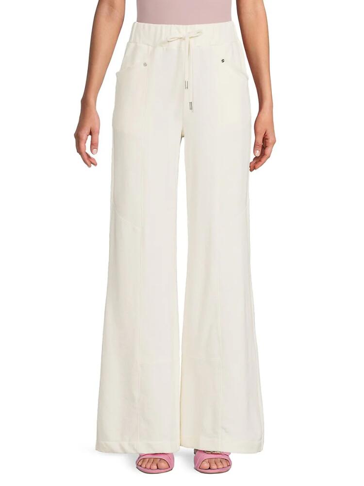 TWP Women's Saturday Night Stretch Virgin Wool Wide Leg Pants - Ivory Cover