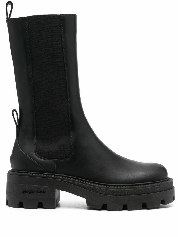 Sergio Rossi chunky-soled leather boots - Black Cover