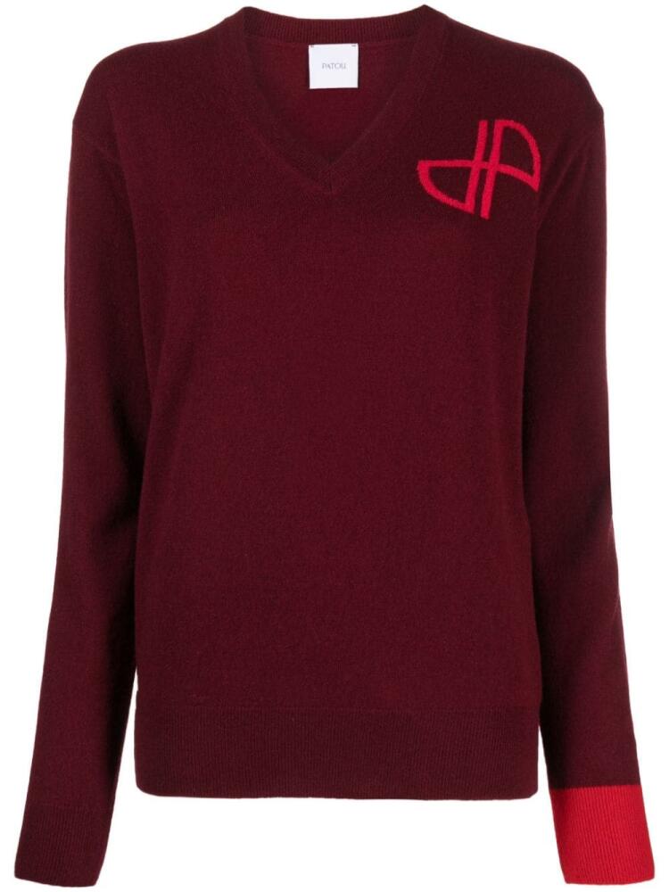 Patou JP V-neck jumper - Red Cover