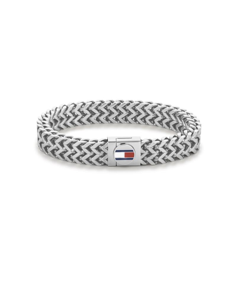 Tommy Hilfiger Men's Braided Stainless Steel Bracelet - Silver Cover