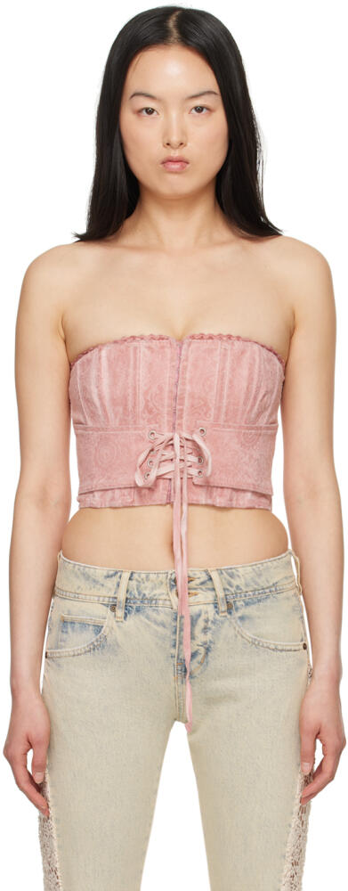 GUESS USA Pink Textured Corset Cover