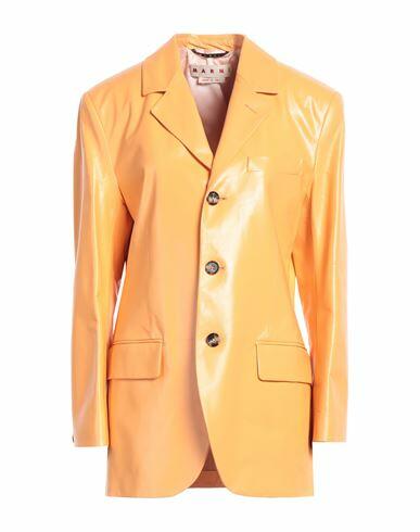 Marni Woman Blazer Apricot Lambskin, Cow leather Cover