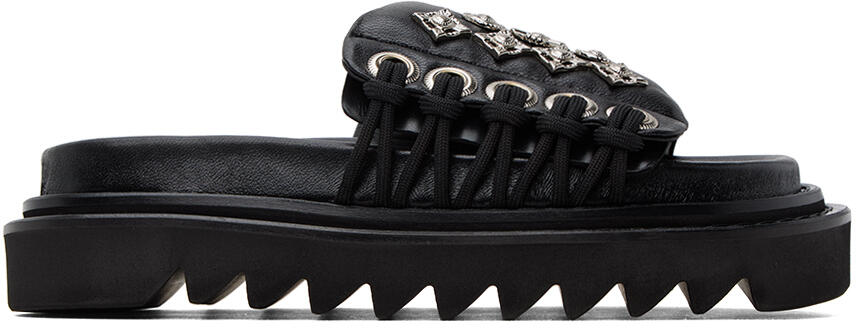 Toga Pulla Black Lace-Up Sandals Cover