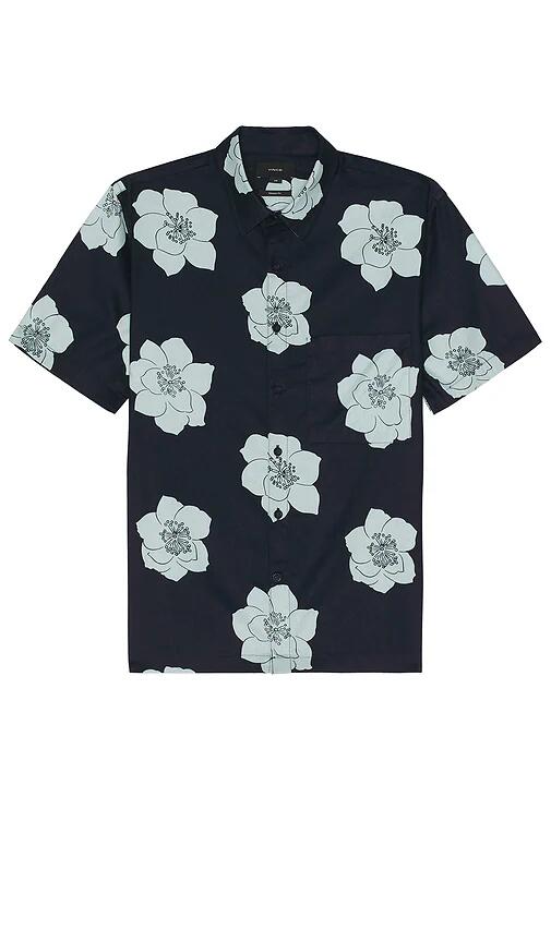 Vince Apple Blossom Short Sleeve Shirt in Blue Cover