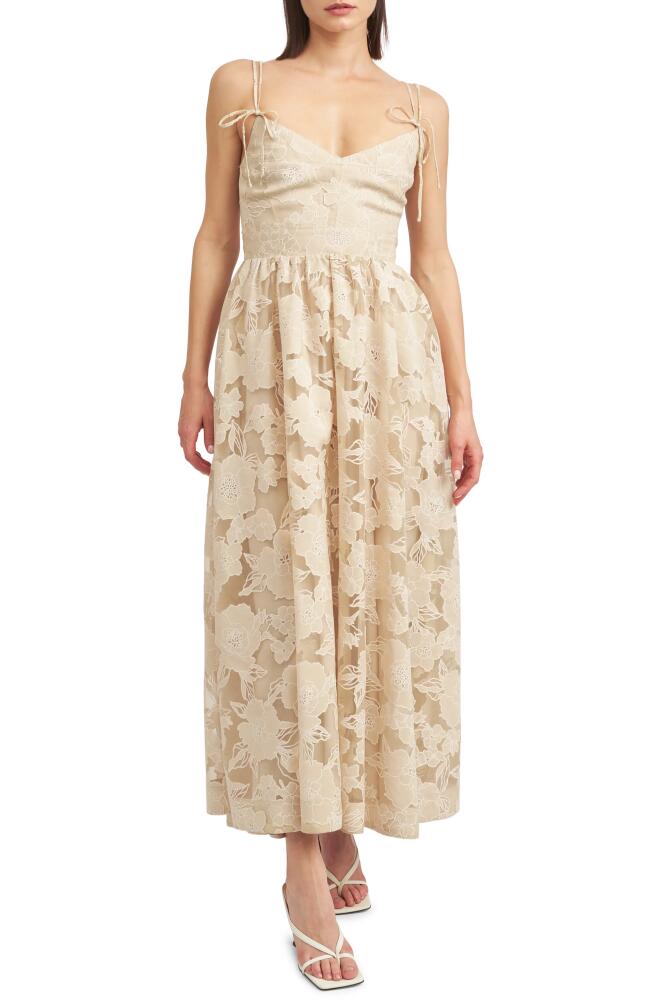 En Saison Jenna Floral Midi Dress in Natural Cover