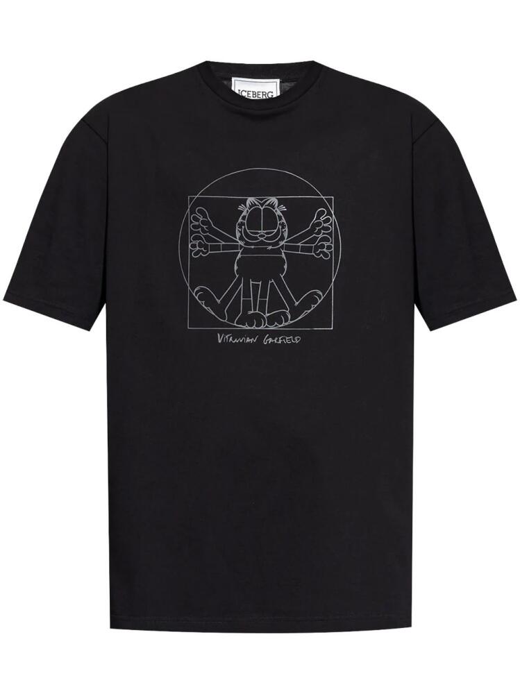 Iceberg Vitruvian Garfield print T-shirt - Black Cover