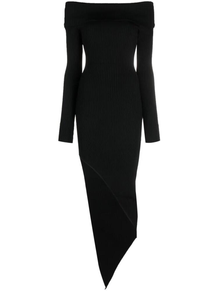 David Koma off-shoulder ribbed maxi dress - Black Cover