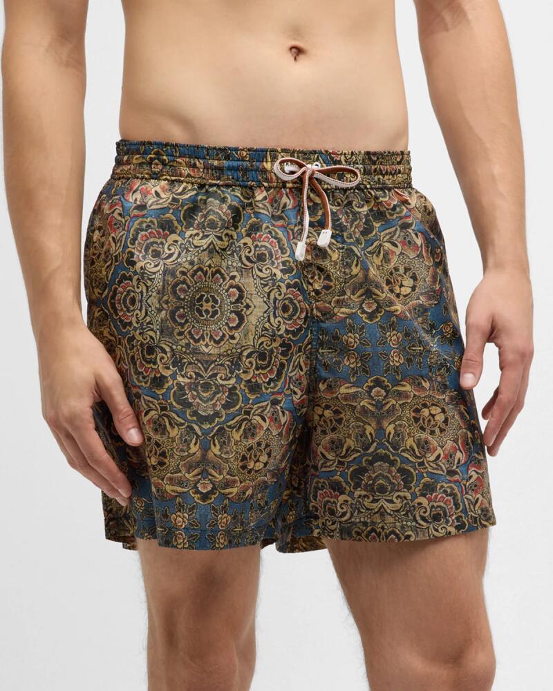 Loro Piana Men's Bay Tapestry Nylon Swim Shorts Cover