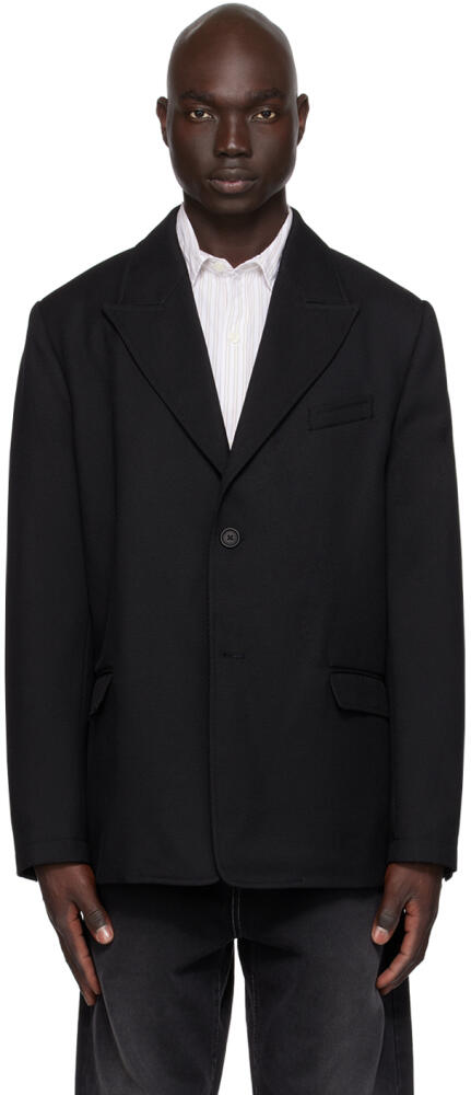 mfpen Black Peaked Lapel Blazer Cover