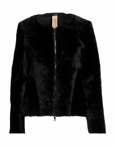 Giorgio Brato Woman Jacket Black Shearling, Cotton, Elastane Cover